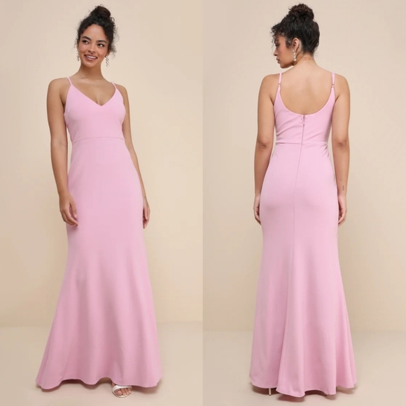 Lulus Infinite Glory Pink Maxi Dress L Wedding Party Formal Evening Barbiecore - Picture 1 of 8